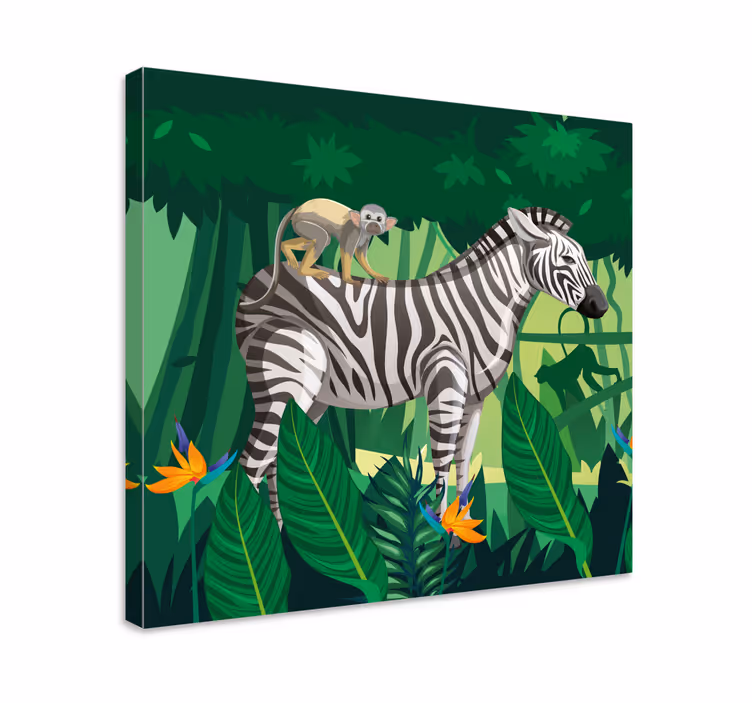 Zebra majom vászon Állatok - TenStickers