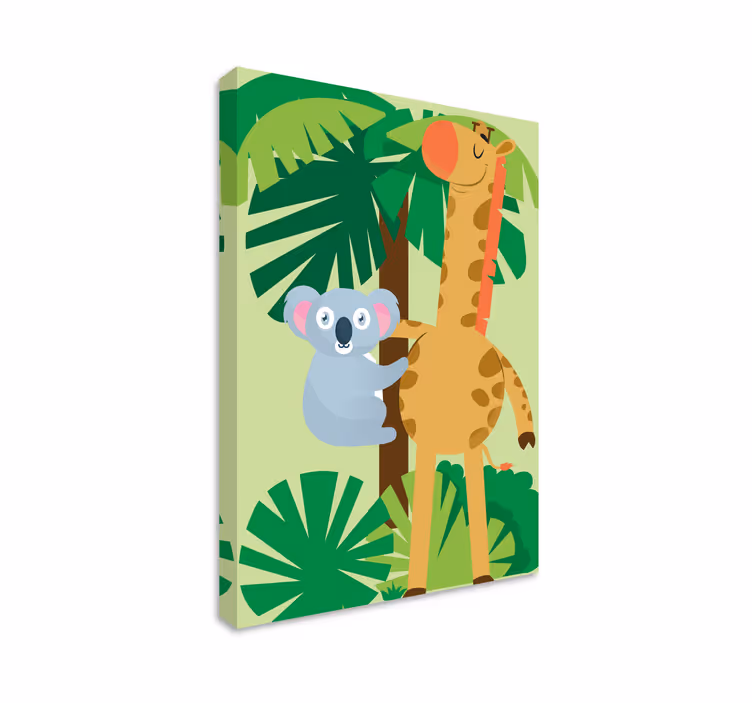 Koala és zsiráf vászon állatok - TenStickers