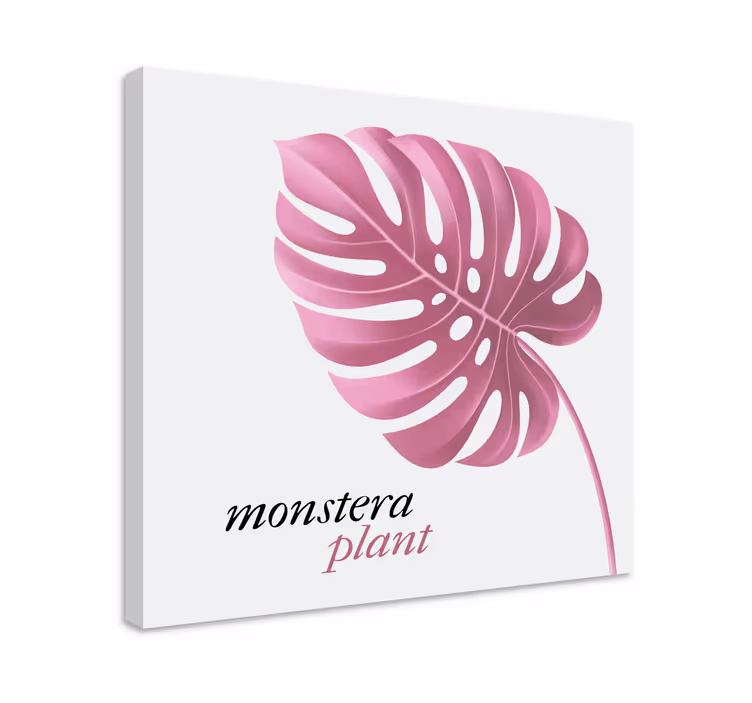 Rózsaszínű minimalista monstera stílusú idézet vászon művészet - TenStickers