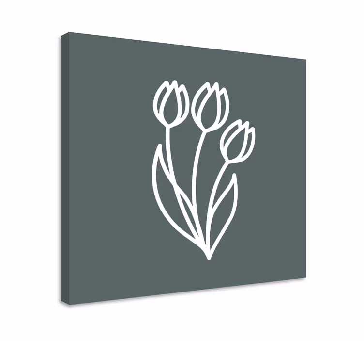 Aranyos fehér tulipán virág vászon - TenStickers