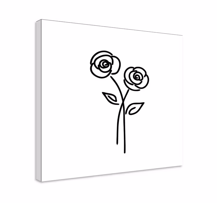 Pár rózsa minimalista design vászon - TenStickers