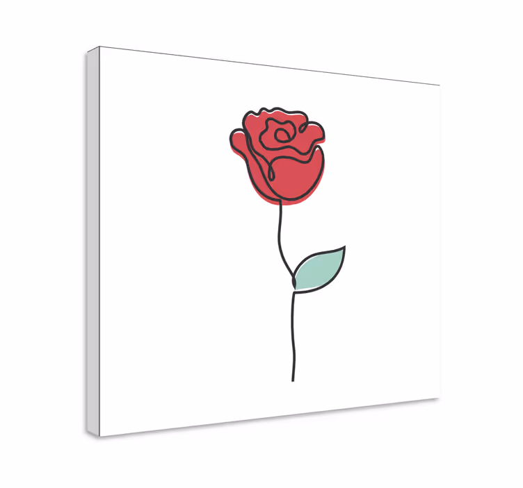 Elegáns piros rózsa vászon virágok és növények - TenStickers