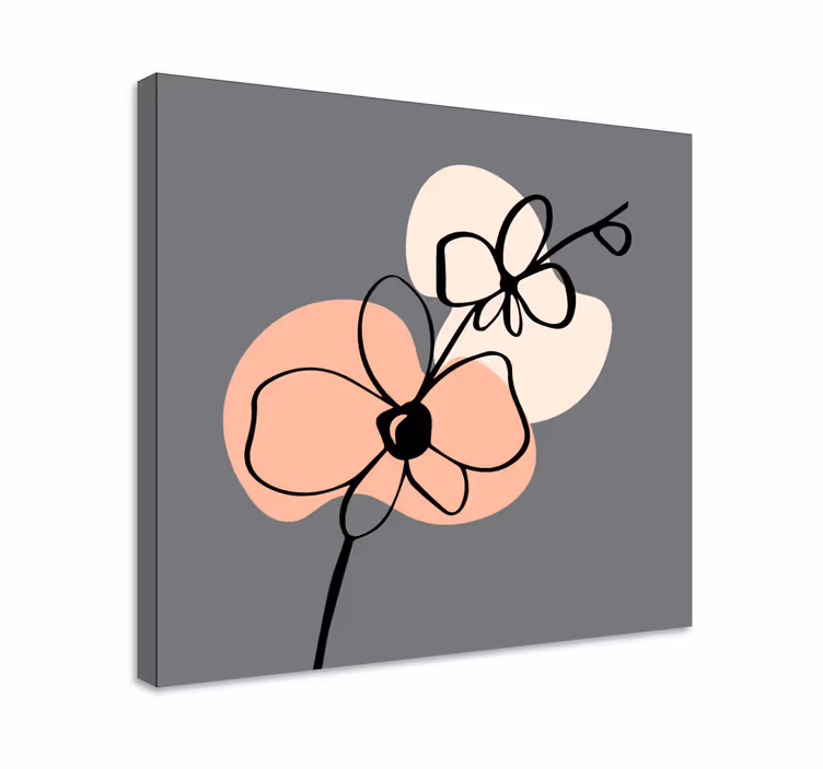 Orchideák absztrakt vonal virág vászon - TenStickers