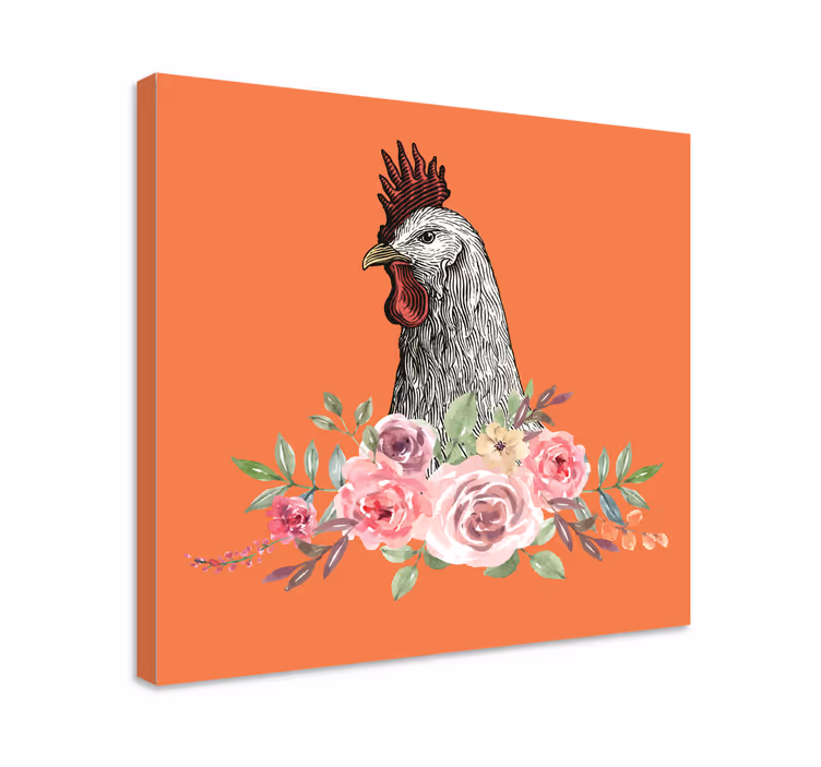 Botanikai fehér csaj madár vászon art - TenStickers