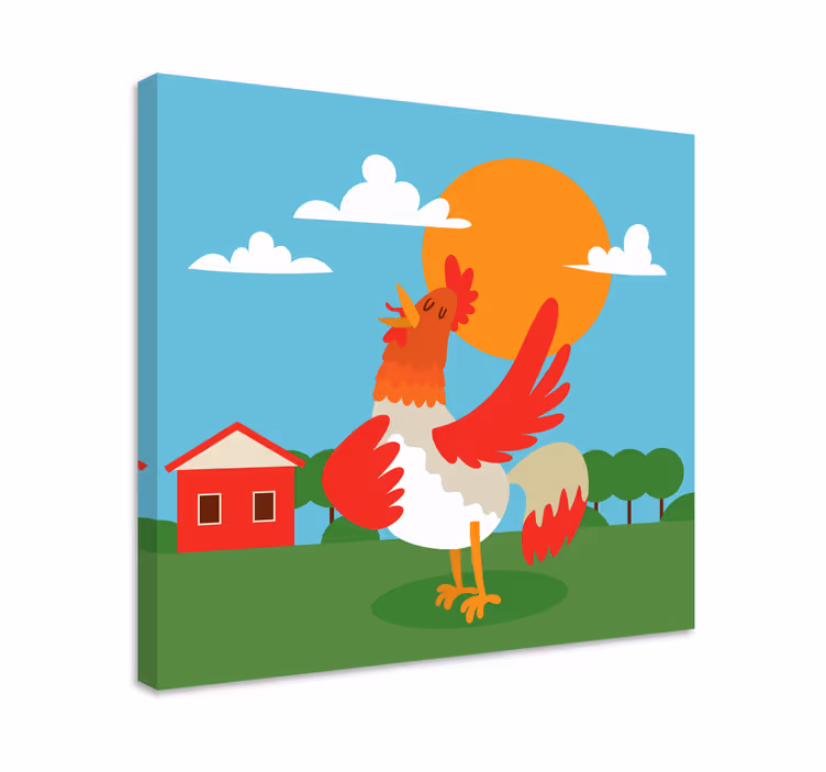 Napfelkeltét ünneplő kakas vászon állatok - TenStickers