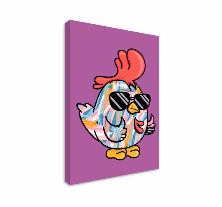 Menő csirke karakter vászon Állatok - TenStickers