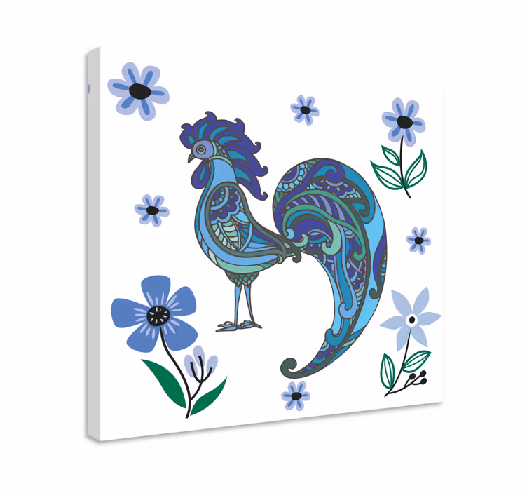Színes kakas szobor vászon állatok - TenStickers