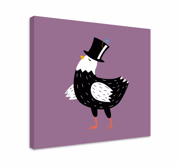 Elegáns madár kalapban táblázatok madár - TenStickers