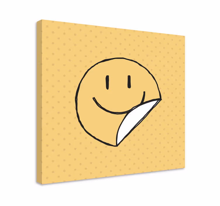 Mosolygós arc emotikon vászon abc és betűk - TenStickers