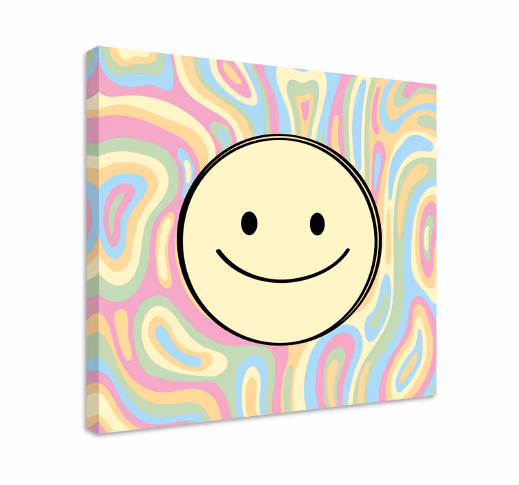 Mosolygó arc mintás vászon motivációs - TenStickers