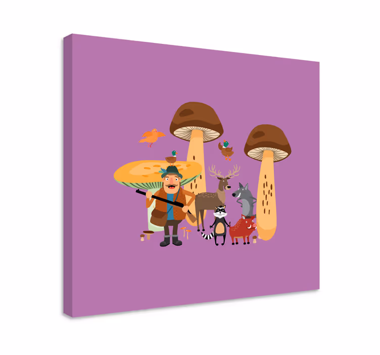 Erdő kaland csapat vászon állatok - TenStickers