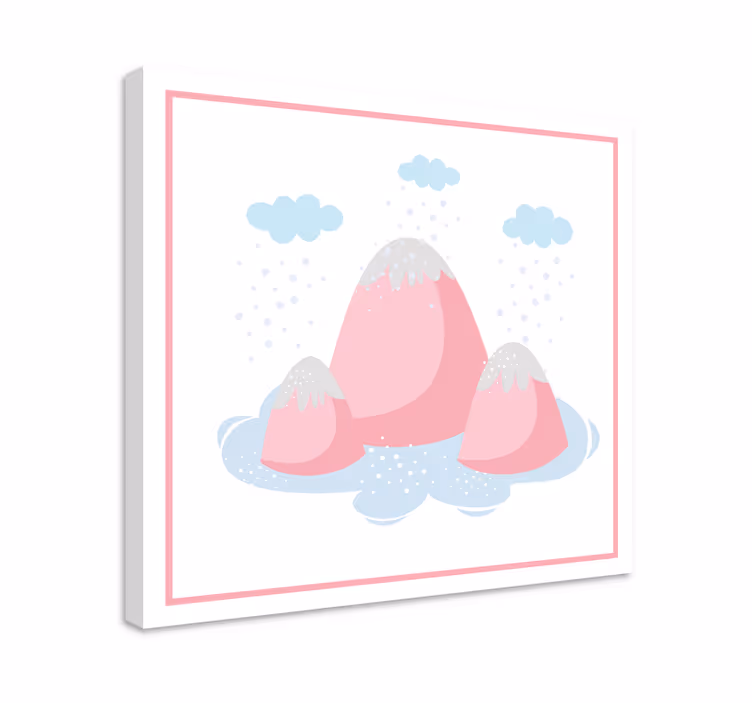 Rózsaszín hegyi táj vászon elegáns - TenStickers