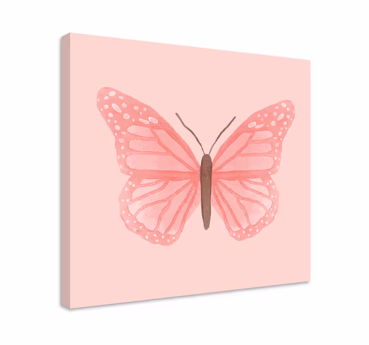 Finom rózsaszín pillangó vászon pillangó - TenStickers