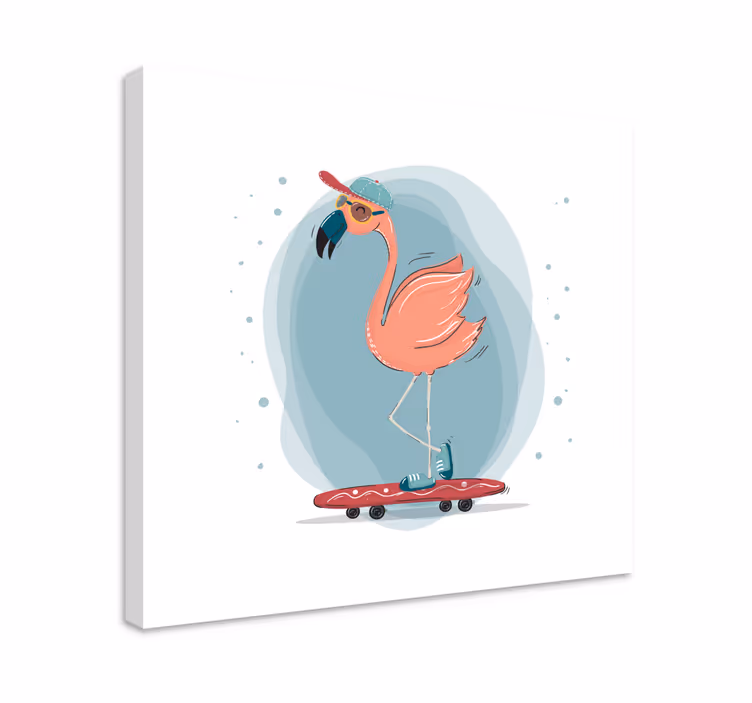 Korcsolyázó flamingó vászon állatok - TenStickers