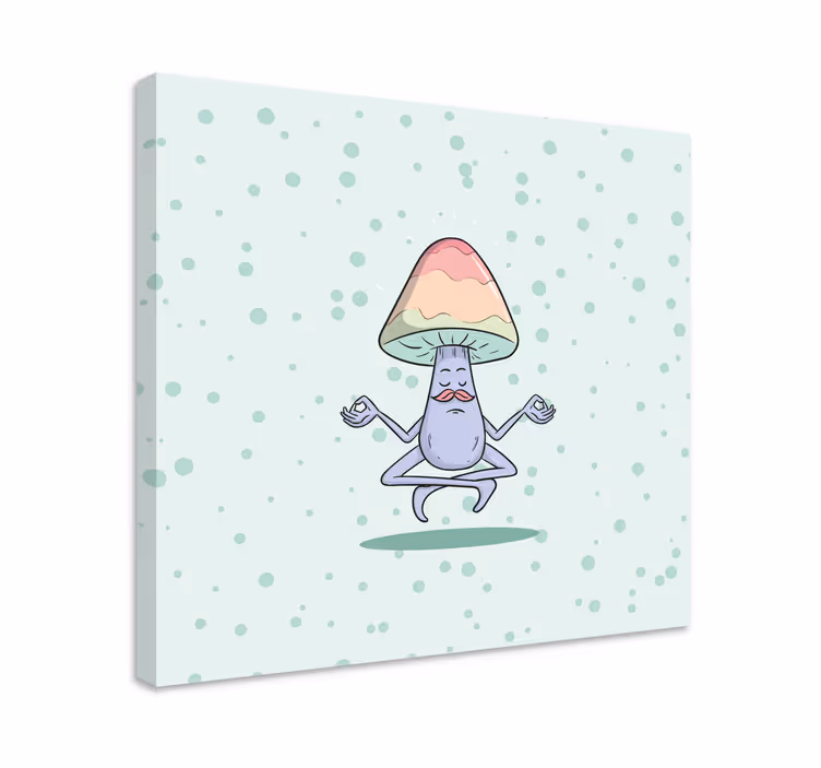 Meditáló gomba karakter - táblázatok egyéb szöveg - TenStickers