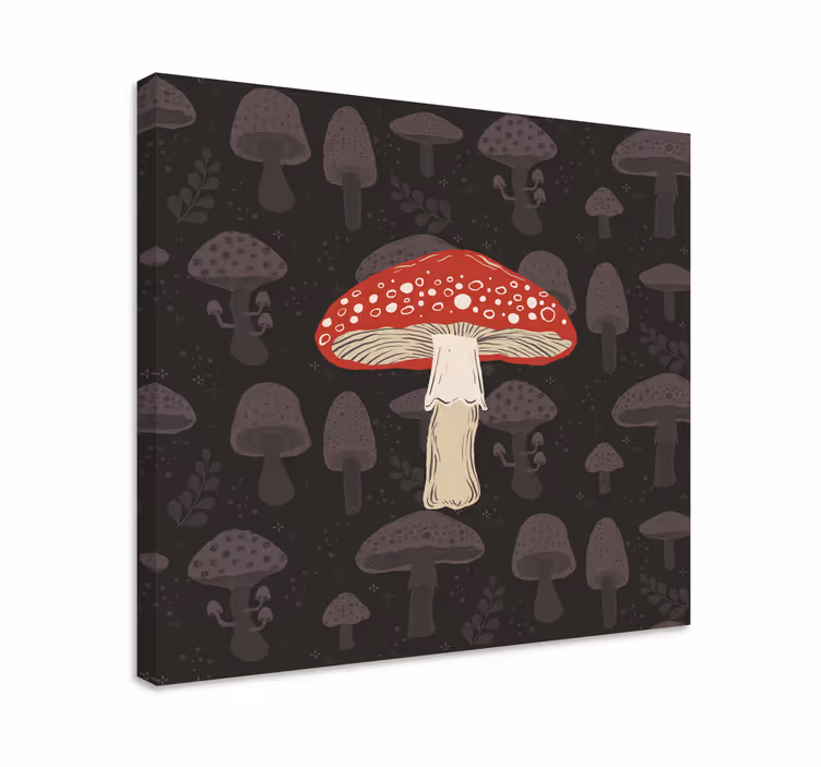 Kézzel rajzolt eredeti gomba design fali nyomtatás - TenStickers