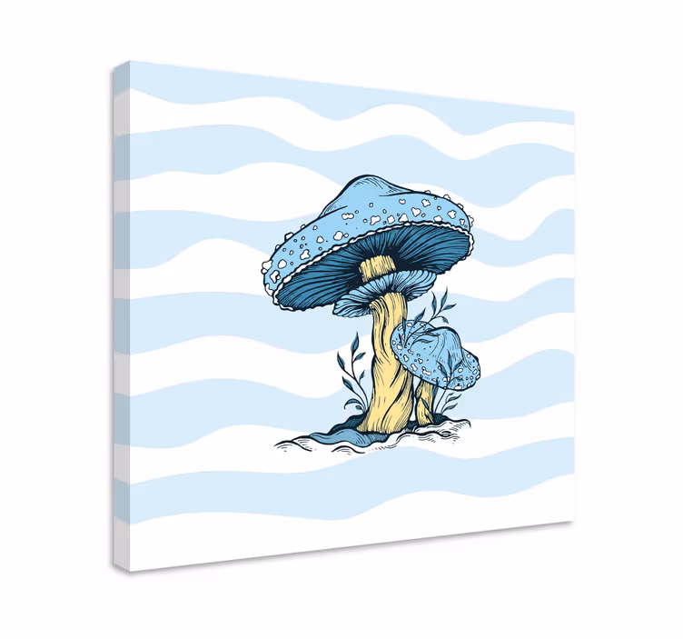 Kék gomba illusztráció konyha fal nyomtatása - TenStickers