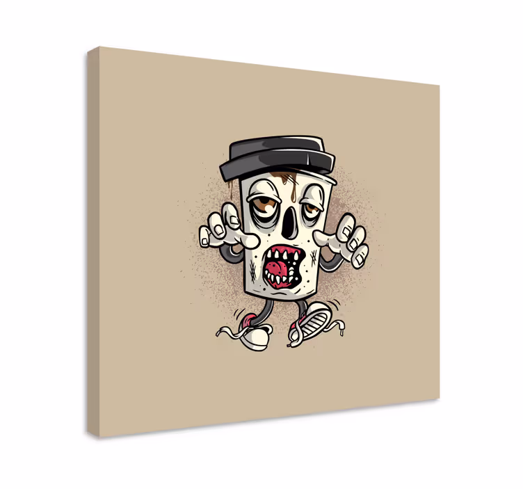 Kávé zombi graffiti karakter modern vászon - TenStickers