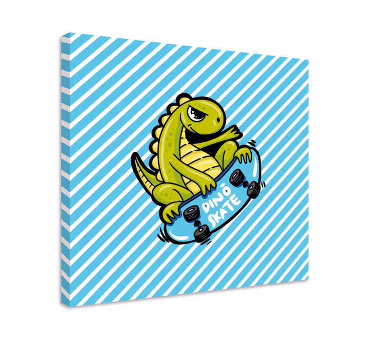 Dino skateboard fun vászon dinoszaurusz - TenStickers
