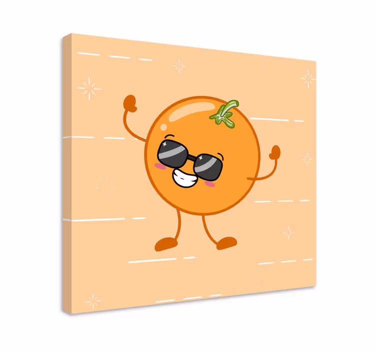 Vidám narancs figura vászon gyümölcsök - TenStickers
