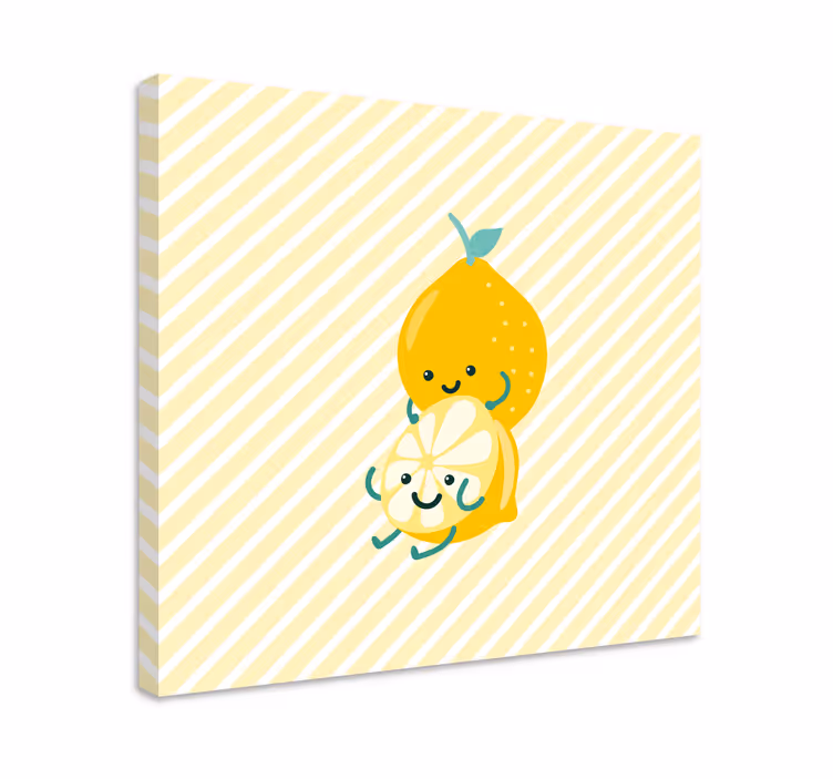 Aranyos citromok Ölelése vászon gyümölcsök - TenStickers