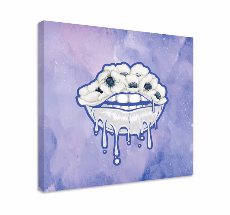 Virágos száj vászon dekoráció - TenStickers