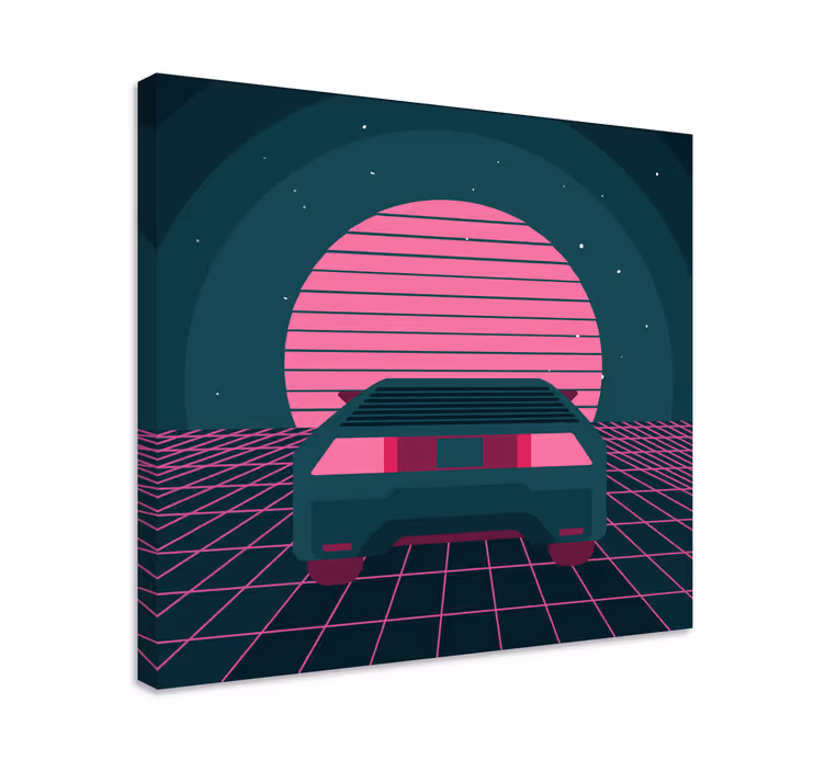 Retro autó jelenet vászon modern - TenStickers