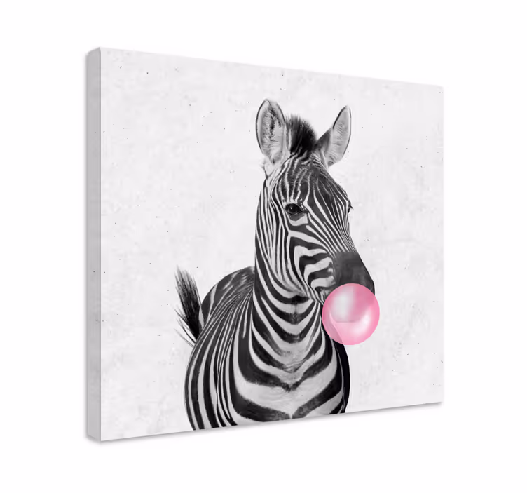 Zebra rágógumival vászon állatok - TenStickers