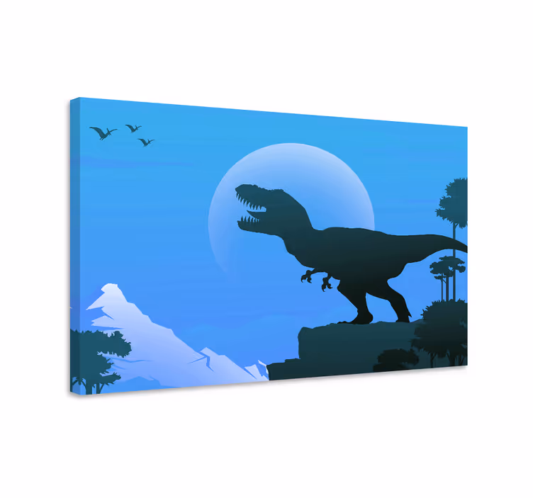 T-rex siluett vászon dinoszaurusz - TenStickers