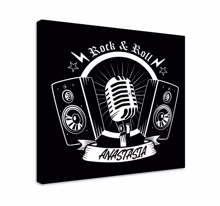 Vászon zene - retro mikrofon dizájn - TenStickers