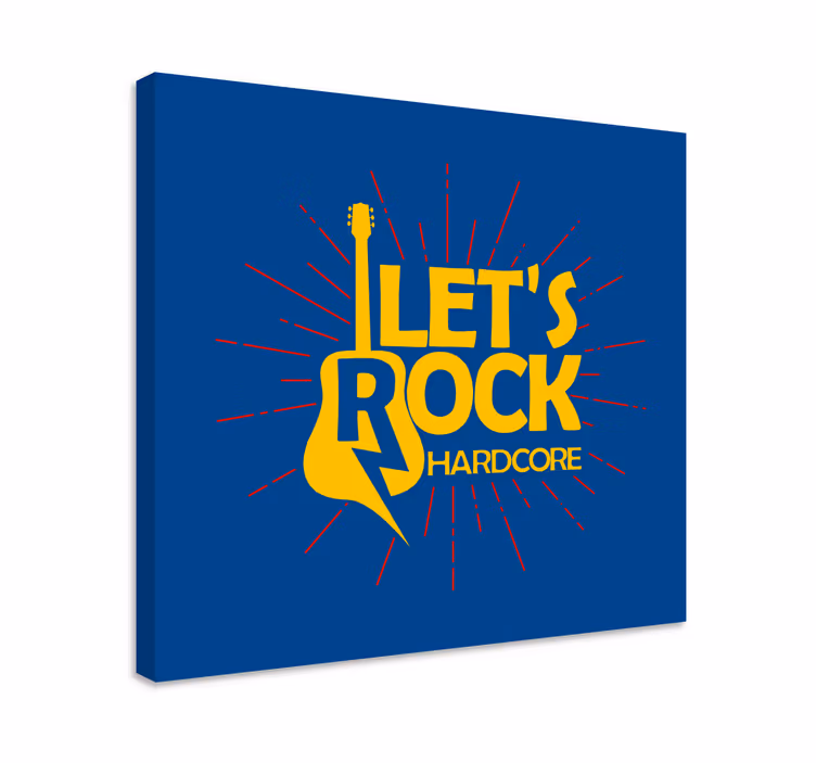 Rockzenei gitár és szövegzenei vászon - TenStickers