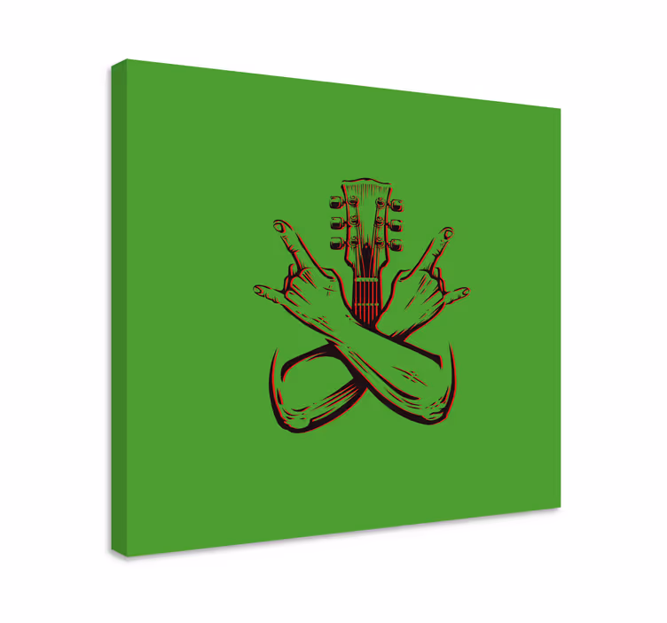 Gitár kéz szimbólum vászon zene - TenStickers