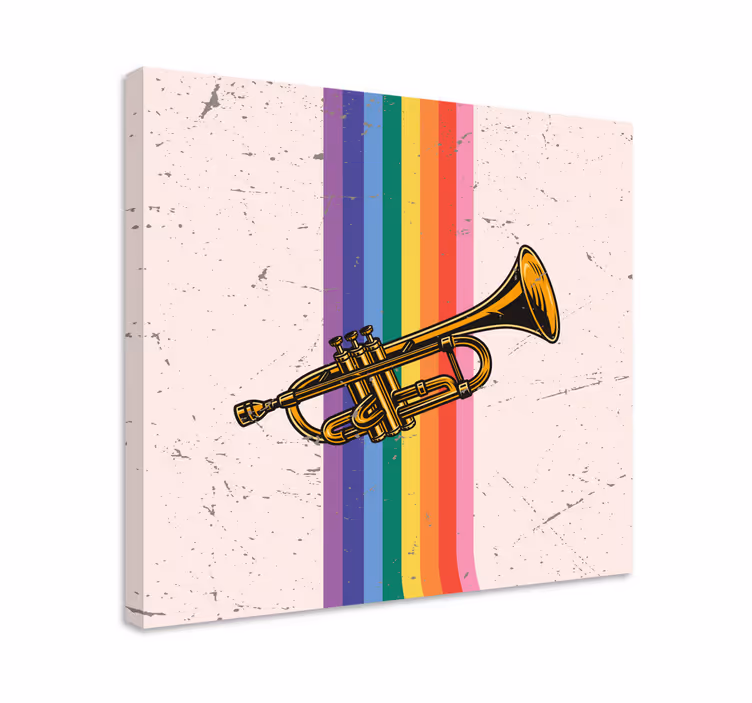 Vonalas trombita vászon zene - TenStickers
