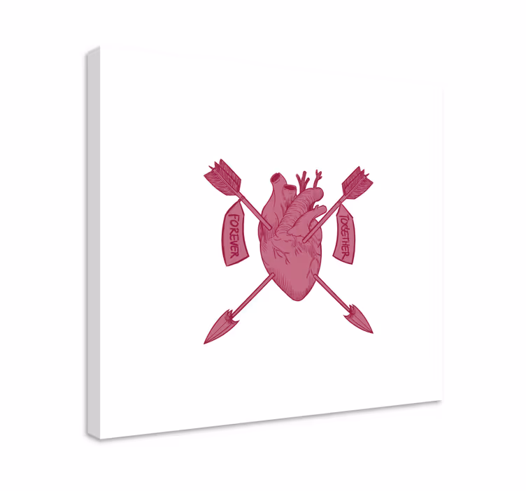 Kézi rajz modern szív vászon art nyomatok - TenStickers