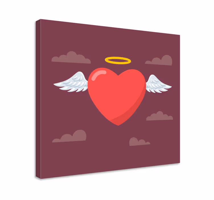 Angyal szív szimbólum vászon művészet - TenStickers