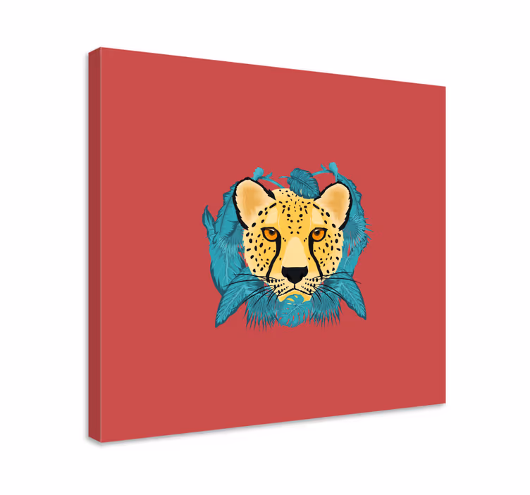 Leopárd levelekkel vászon állatok - TenStickers