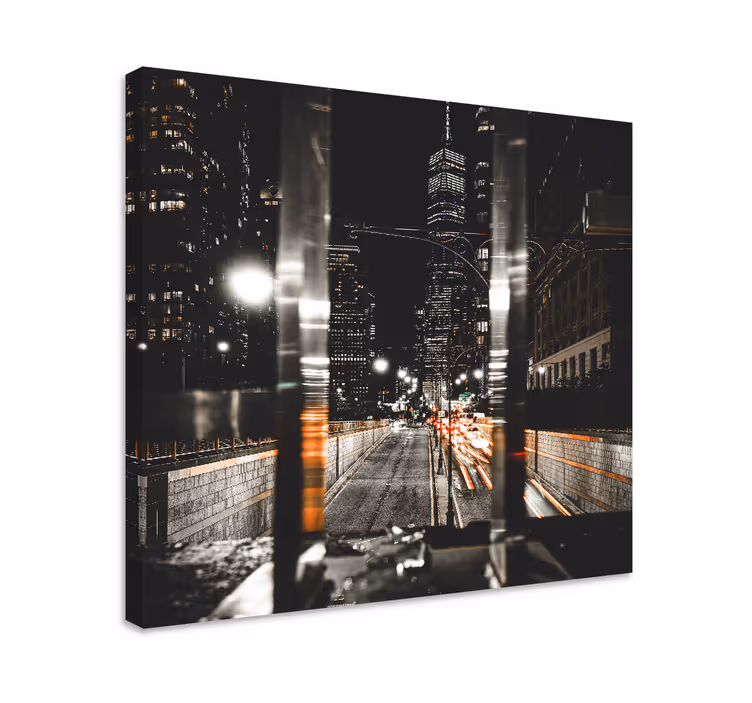 New york street lights fotózás város vászon - TenStickers