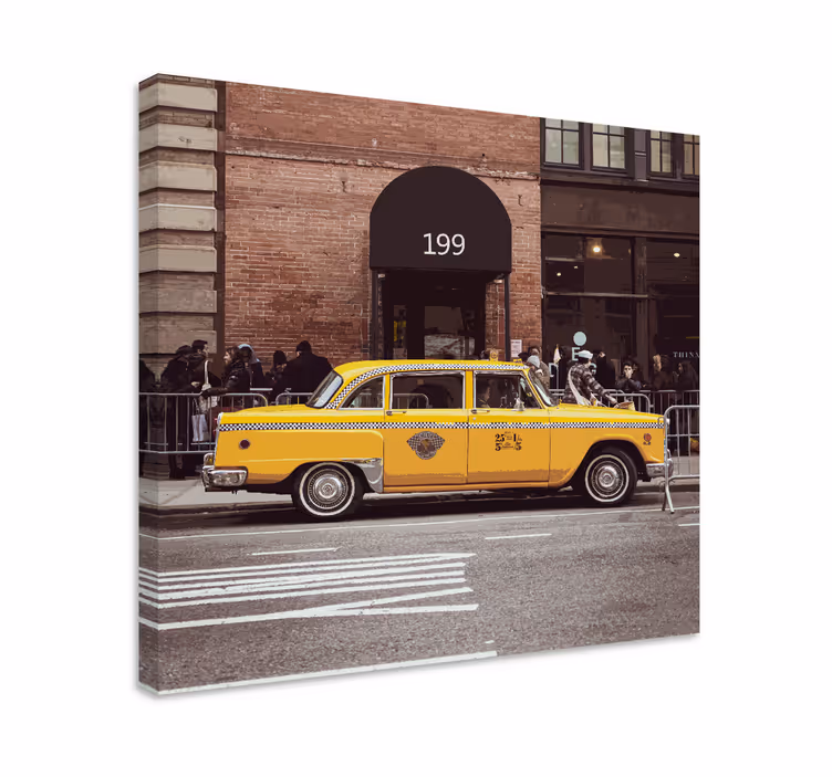 Sárga taxi kab - vászon városok és országok - TenStickers
