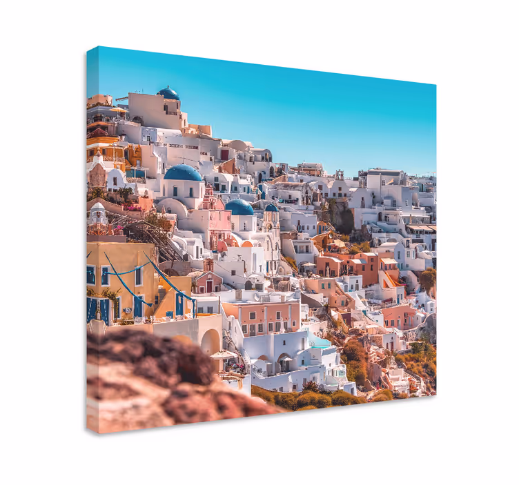 Santorini festői kilátás vászon városok és országok - TenStickers
