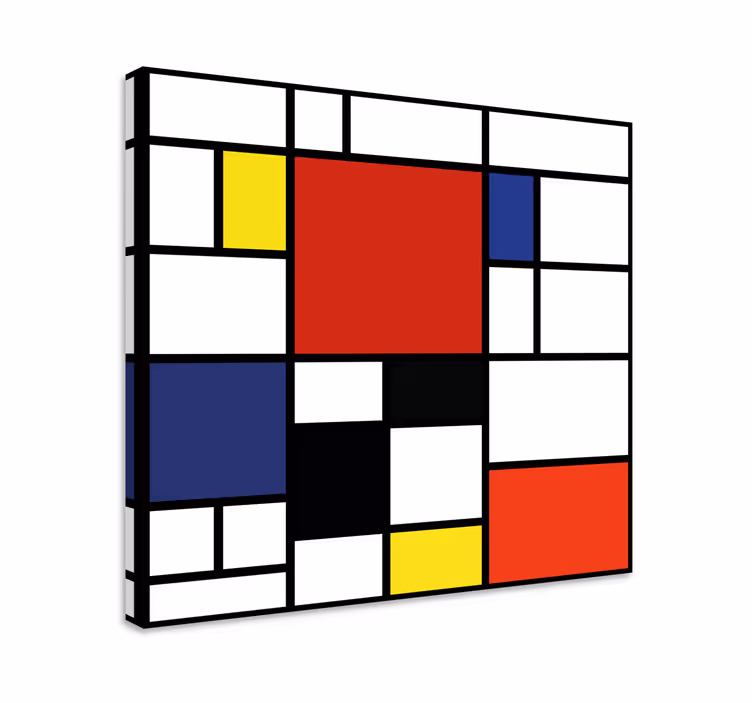 Geometrikus színblokkok vászon absztrakt - TenStickers