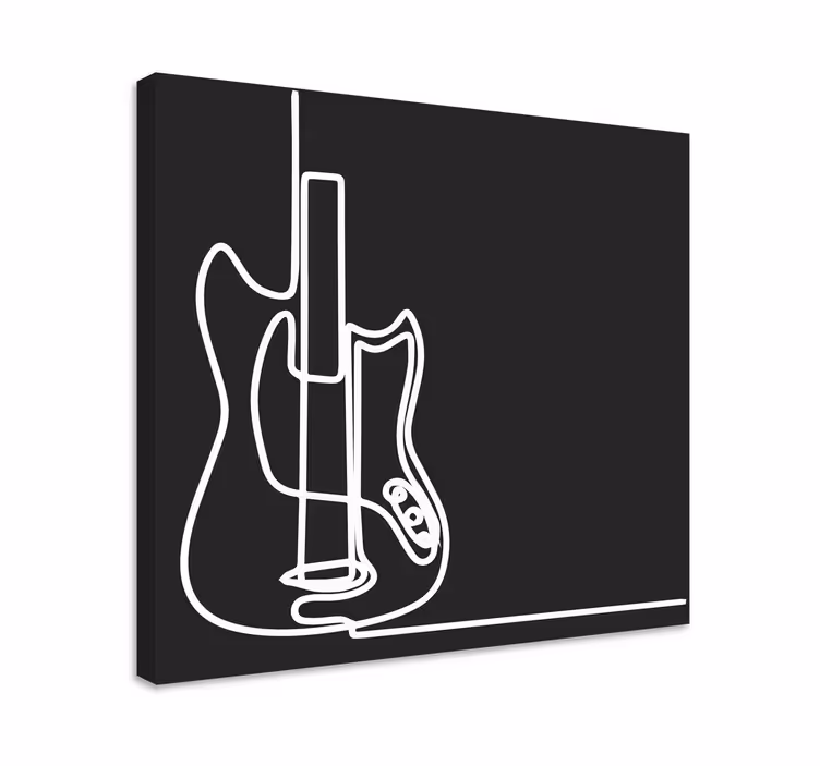Vászon zene elektromos gitár körvonal - TenStickers