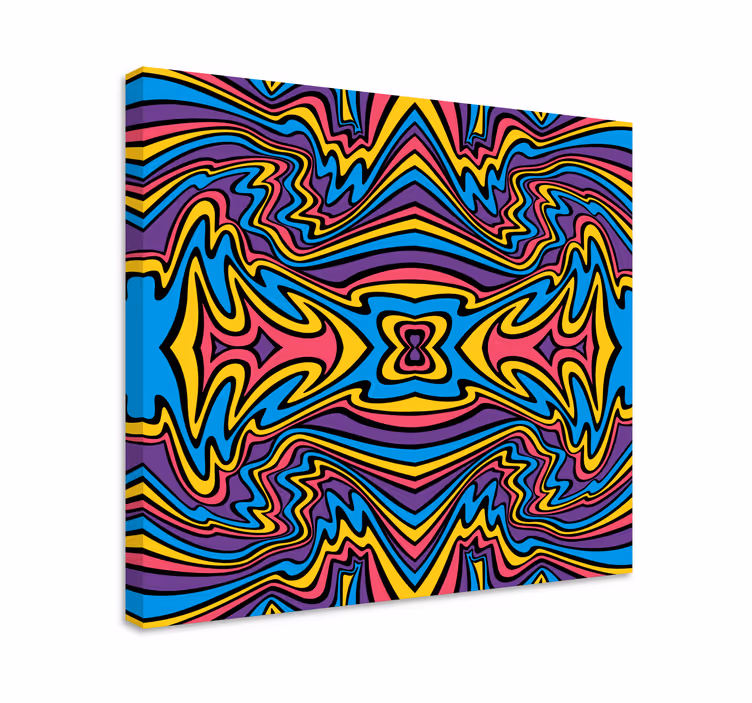 élénk színek groovy vonalak vászon art nyomatok - TenStickers