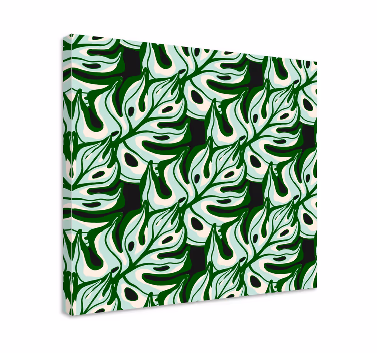 Monstera levél minta vászon virágok és növények - TenStickers