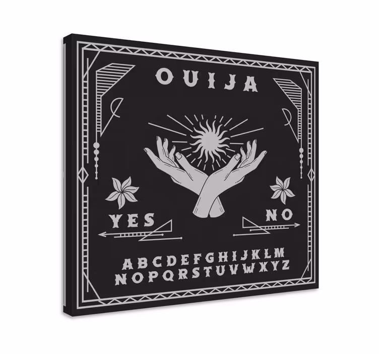 Fekete-fehér ouija tábla otthoni vászonnyomatok - TenStickers