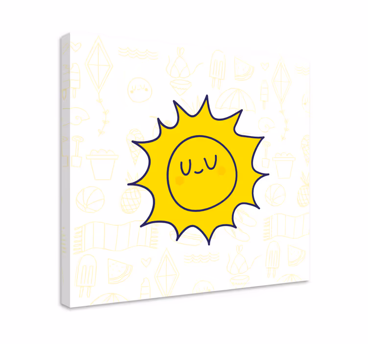 Egyszerű kézzel rajzolt nap hálószoba falnyomok - TenStickers