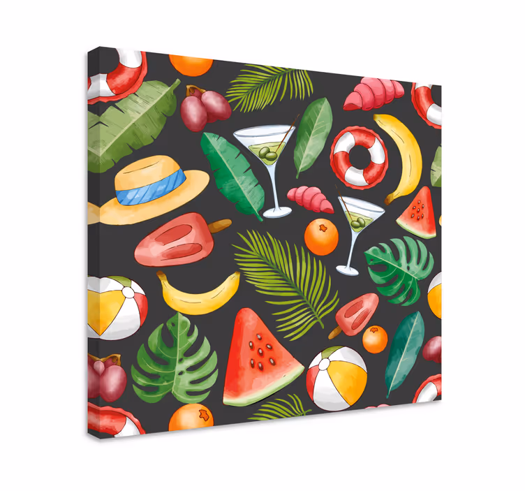 Trópusi frissítő téma vászon gyümölcsök - TenStickers