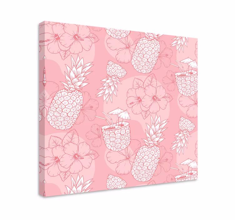 Ananász hibiszkusz minta vászon virágok és növények - TenStickers