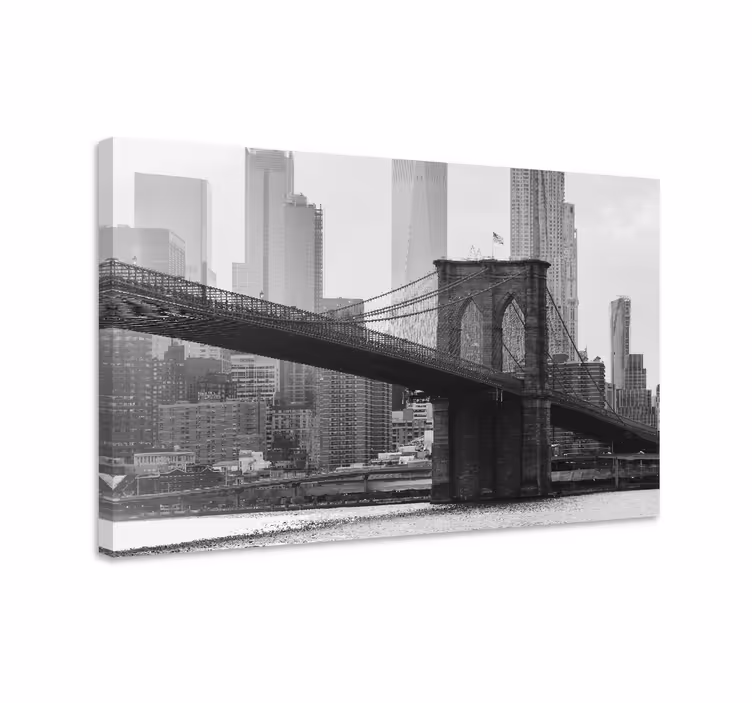 Fekete-fehér brooklyn city vászonnyomatok - TenStickers