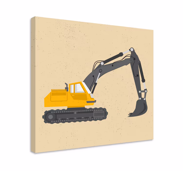 Exkavátor gép nyomat vászon sport - TenStickers
