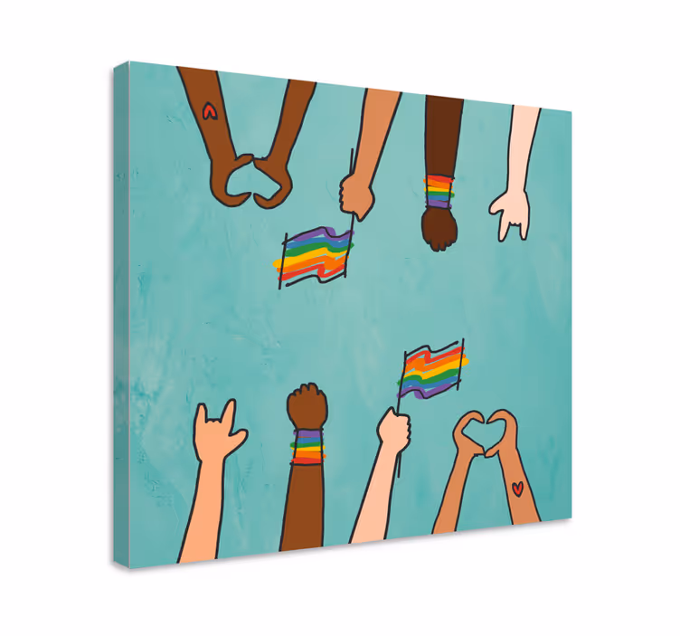 Vászon motivációs kézben az egység - TenStickers